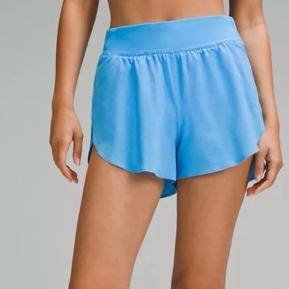 NWT Lululemon Fast and Free Reflective High-Rise Classic-Fit Short 3" Kayak Blue